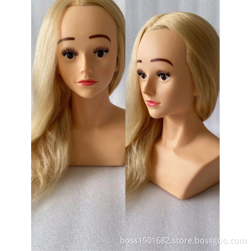 Barber Practice Dummy Doll Head Wholesale Training Mannequin Head with Shoulder First Beauty Asian Human Hair Remy Hair Female